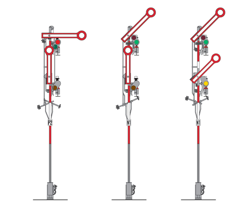 H0 1:87 escala Märklin 70411 Señal absoluta con poste estrecho Semáforo