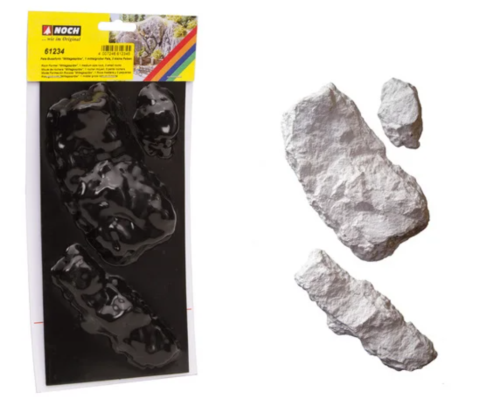 H0 1:87 escala Noch 61234 molde formación de roca mediana y dos rocas pequeñas