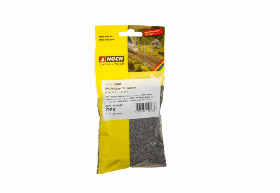 N 1:160 escala Noch 09163 balasto gris granito 250 gr