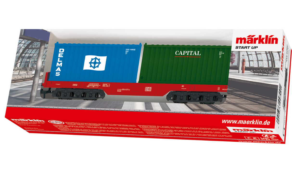H0 1:87 escala Märklin 44700 Start up - Vagón portacontenedores DB
