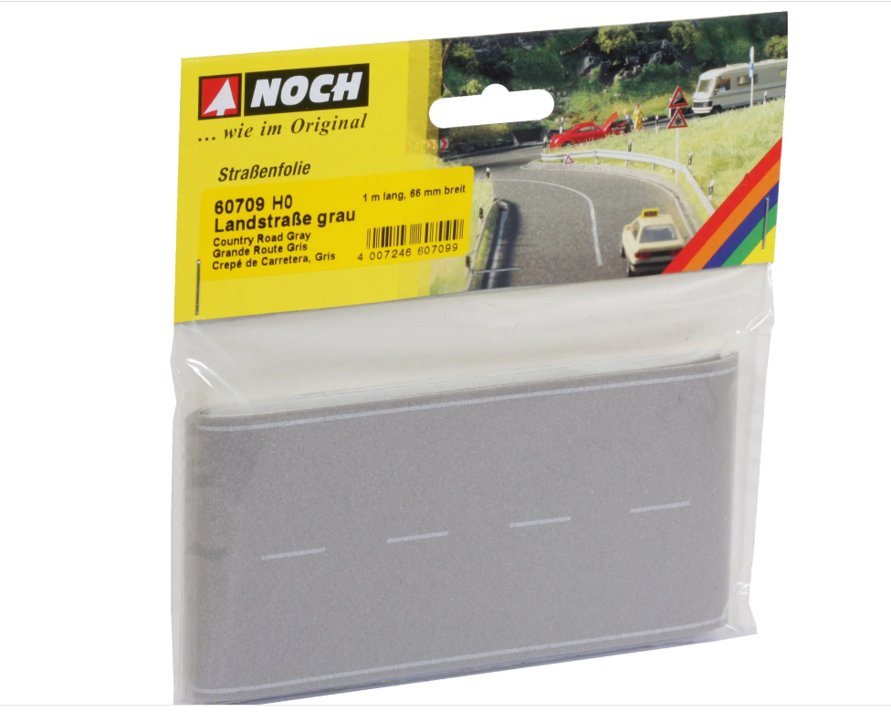 H0 1:87 escala Noch 60709 lamina de carretera 1m largo 66 mm ancho
