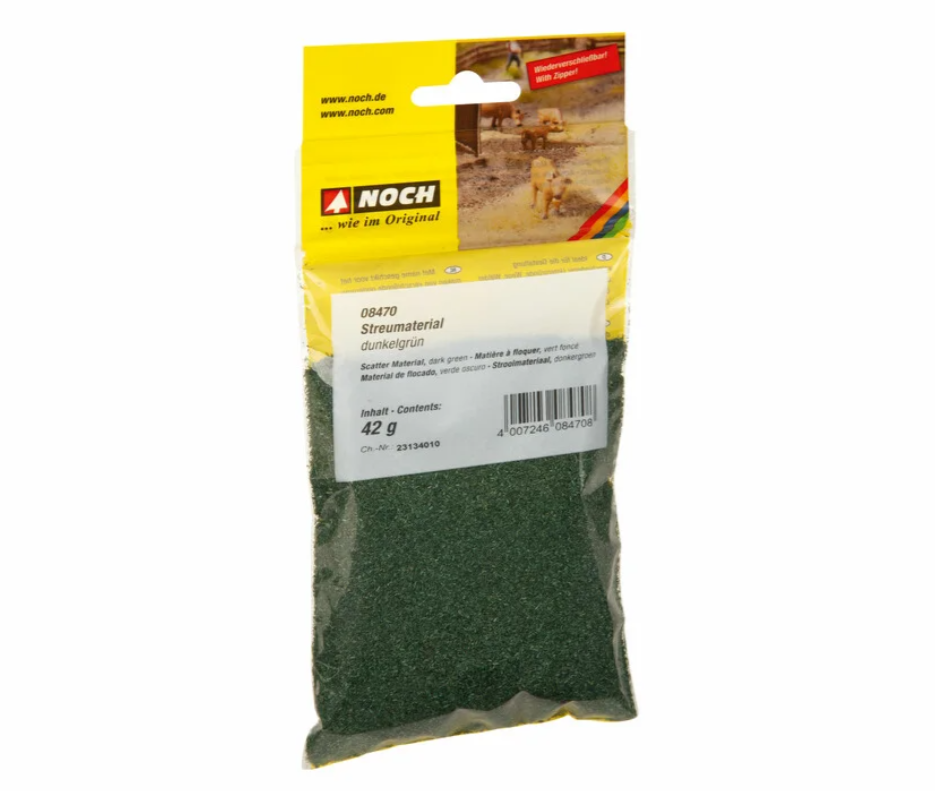Noch 08470 Material de flocado verde oscuro 42gr H0 escala 1:87 ho 00