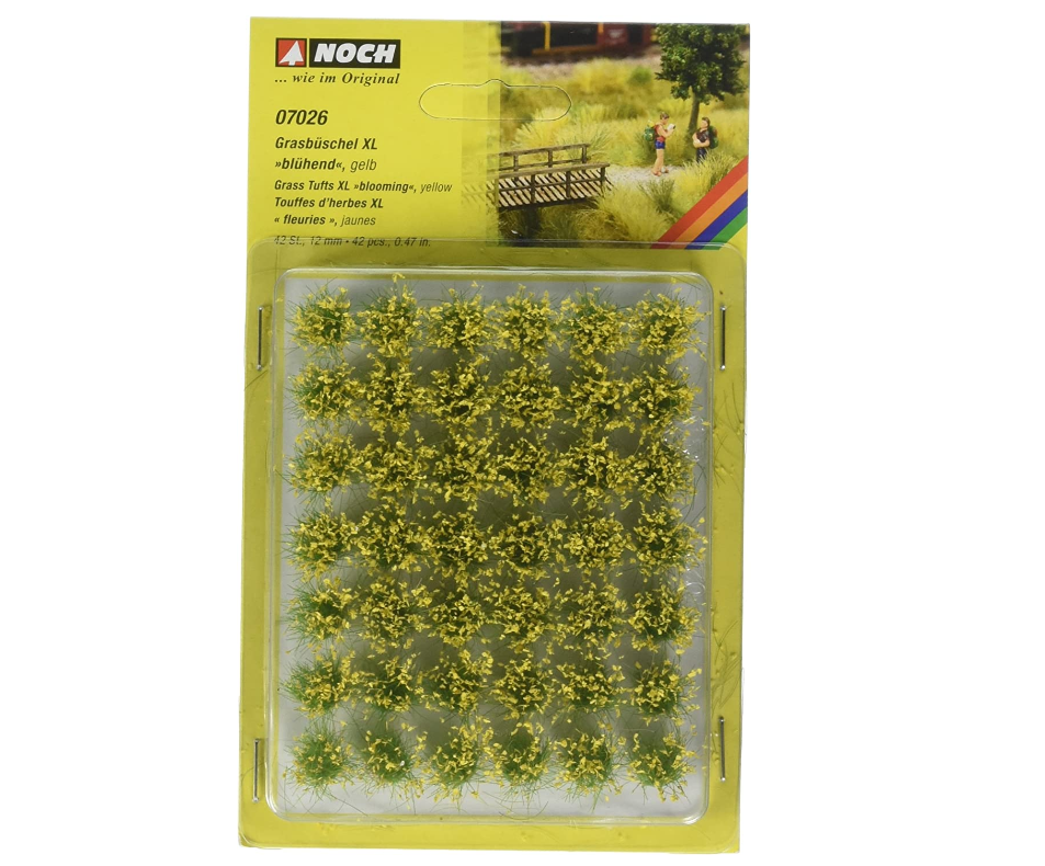 H0 1:87 escala Noch 07026 mechones de hierba amarillos XL 42 piezas 12mm