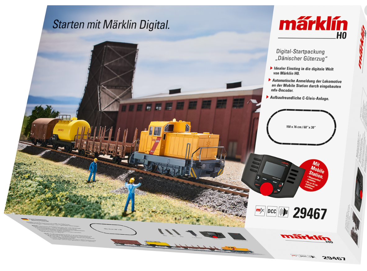 H0 1:87 Märklin 29467 Digital Caja de iniciación en digital Tren mercancías danés DSB