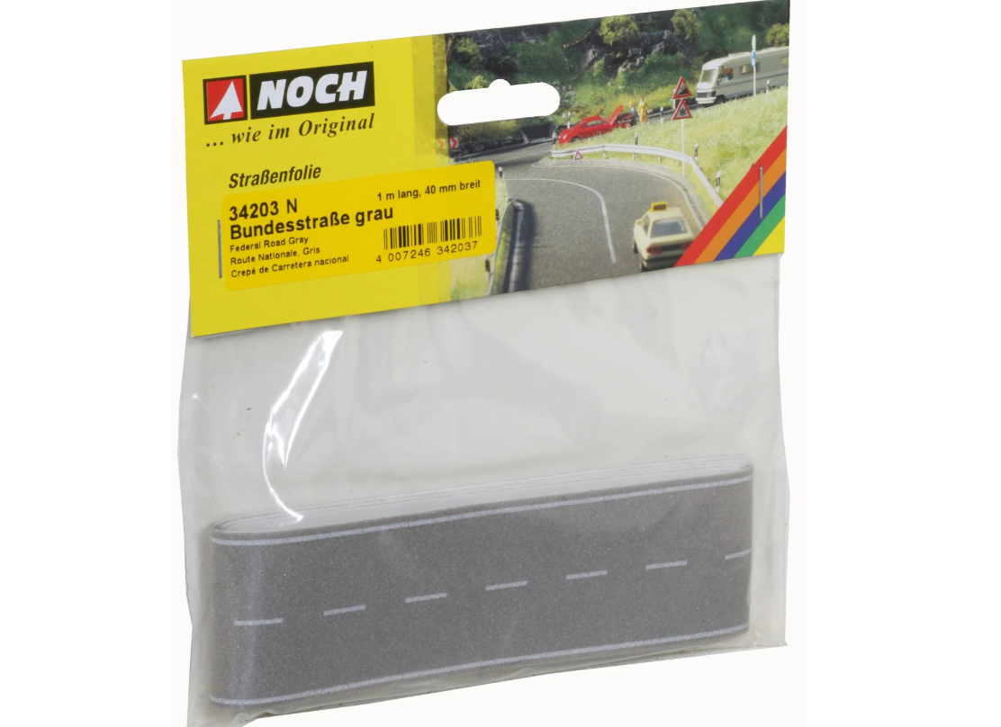 Noch 34203 carretera rural realista gris claro N escala 1:160