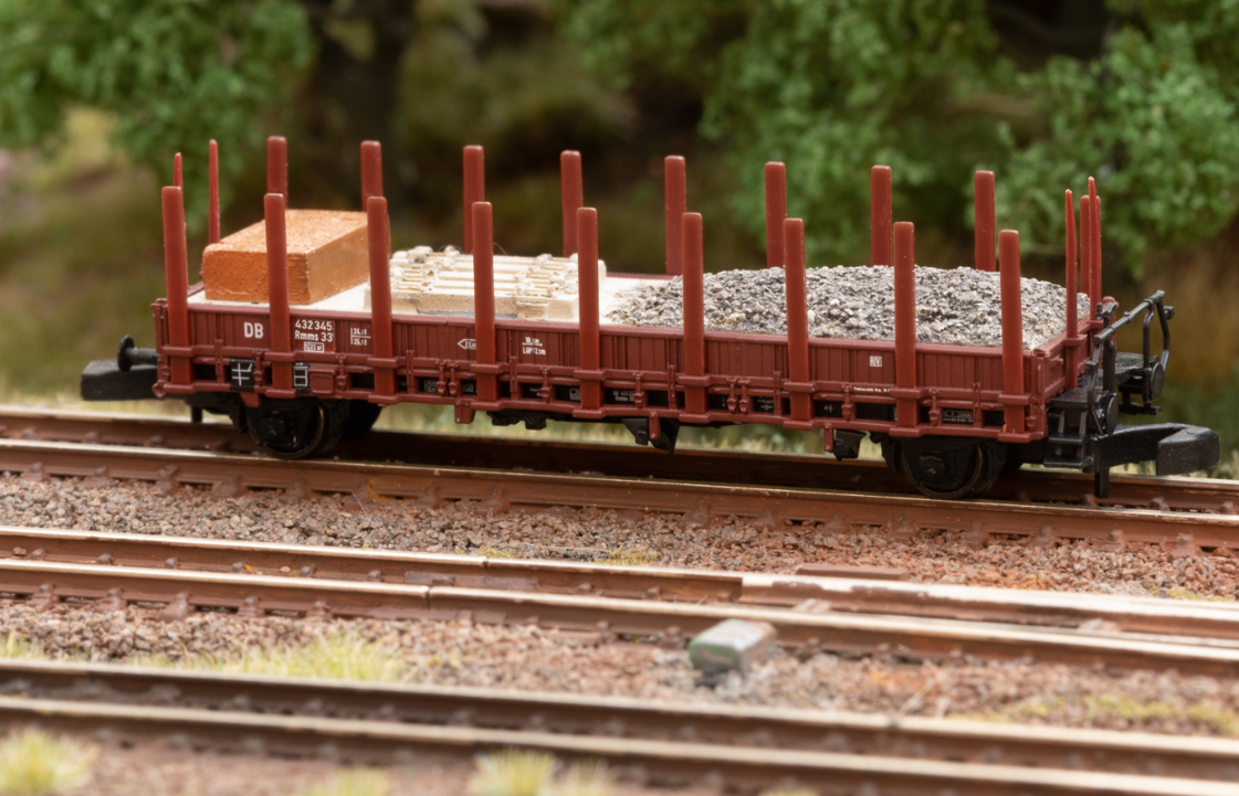 Z 1:220 Märklin 82133 vagón mercancías de teleros del servicio ferroviario Rmms 33 DB