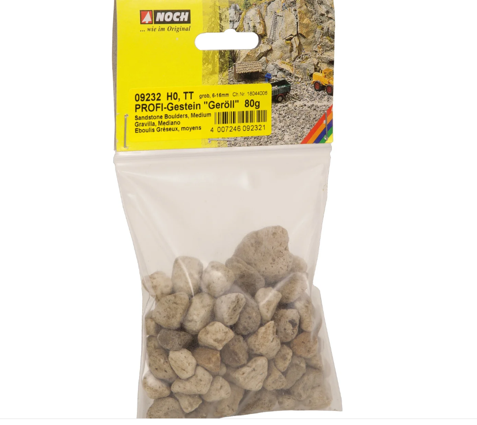 H0 1:87 escala Noch 09232 gravilla gruesa 6-16mm 80gr