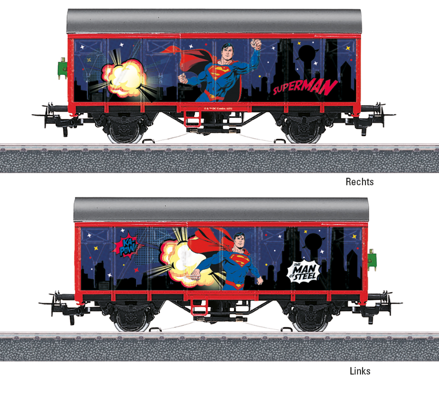 H0 1:87 escala Märklin 44825 Start up vagón de mercancías cubierto "Superman"