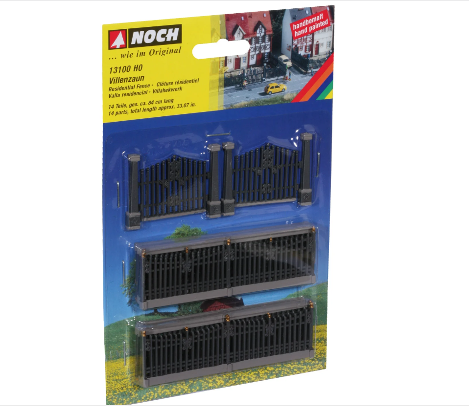 H0 1:87 escala Noch 13100 valla residencial para edificios o casas 14 piezas 84cm