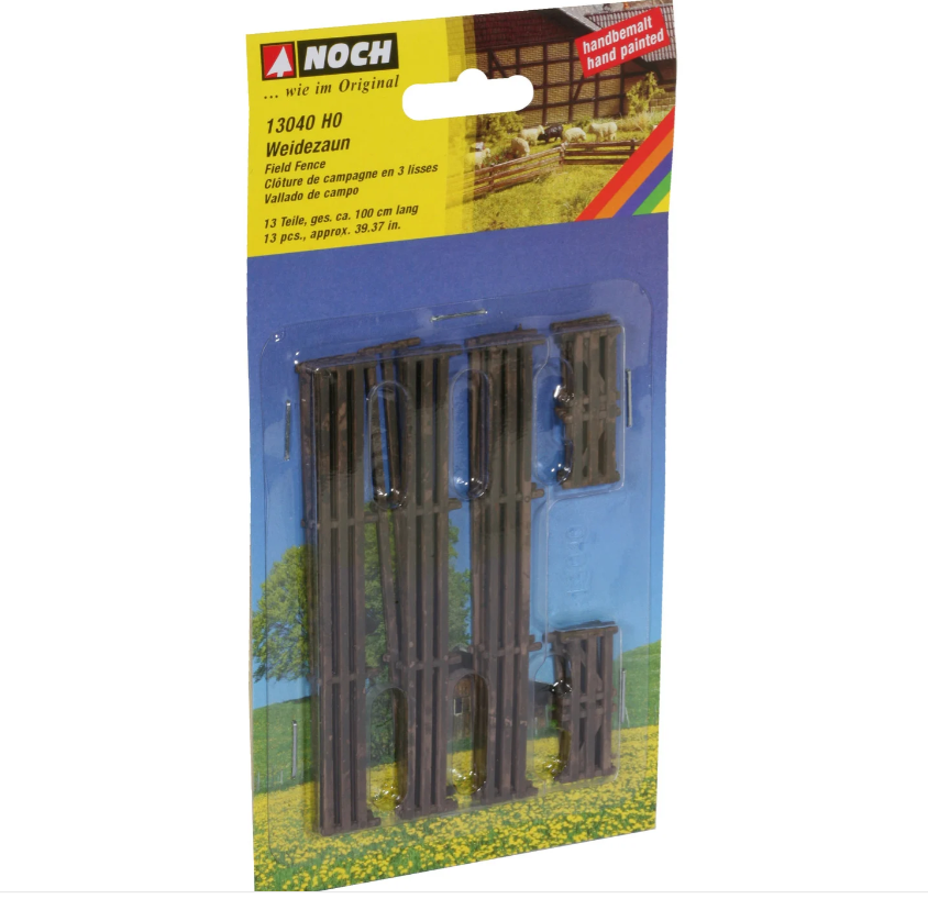 H0 1:87 escala Noch 13040 vallado de campo 13 piezas 100cm de largo