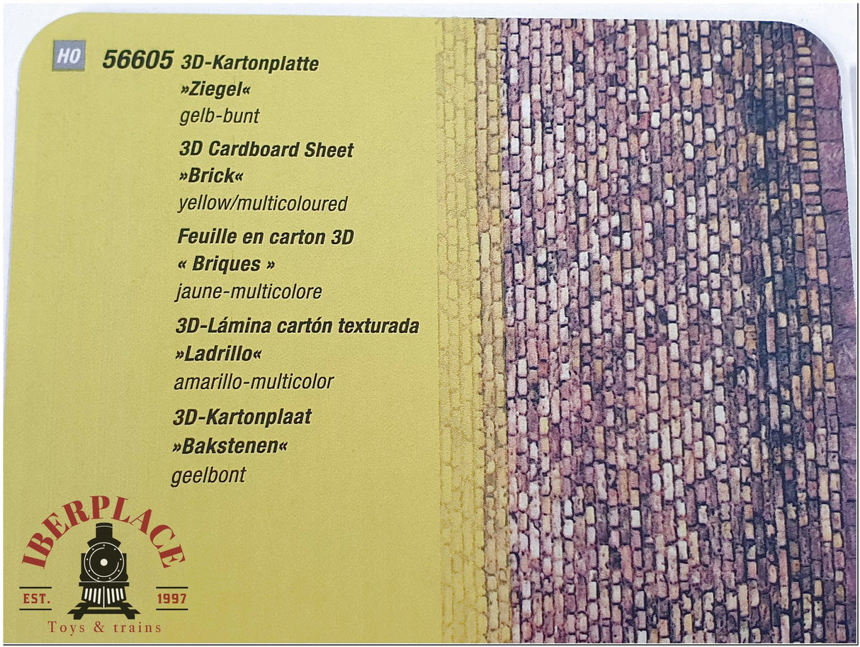 Noch 56605 3D Lámina Ladrillo 250x125x0,5mm amarillo-multicolor escala H0 1:87