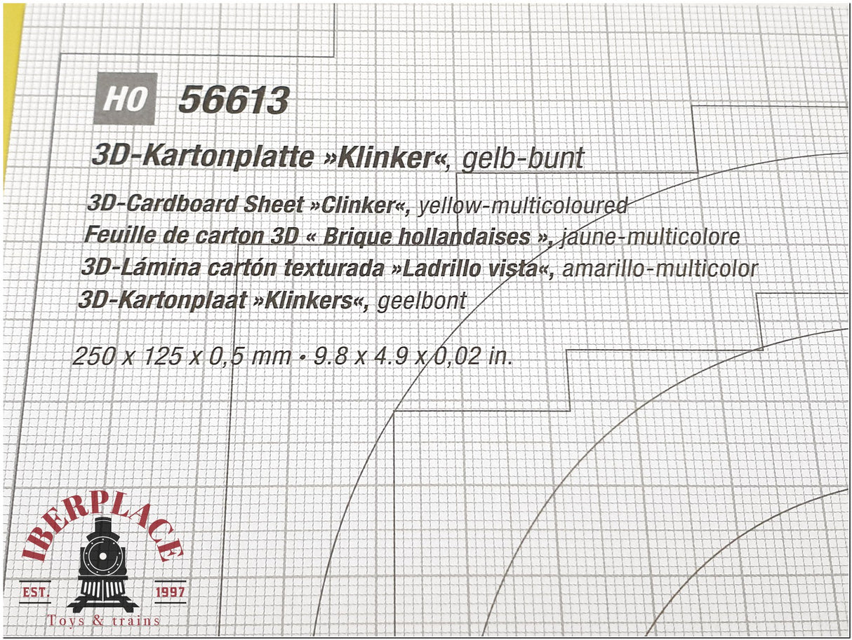 Noch 56613 3D Lámina Ladrillo vista 250x125x0,5mm amarillo escala H0 1:87