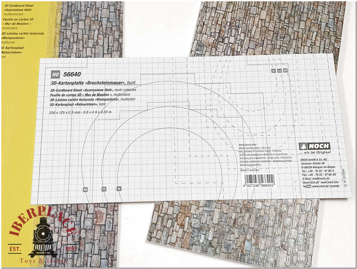 Noch 56640 3D Lámina mamposteria 250x125x0,5mm escala H0 1:87