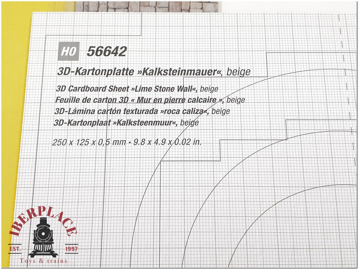Noch 56642 3D Lámina roca caliza 250x125x0,5mm escala H0 1:87