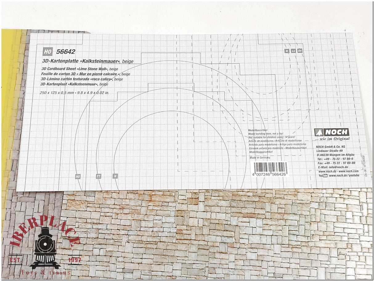 Noch 56642 3D Lámina roca caliza 250x125x0,5mm escala H0 1:87