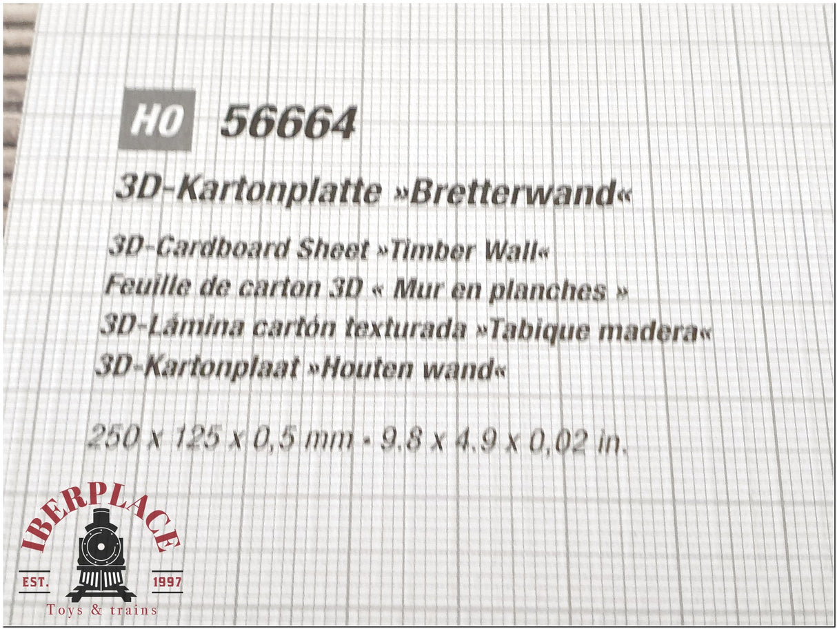 Noch 56664 3D Lámina Tabique madera 250x125x0,5mm escala H0 1:87