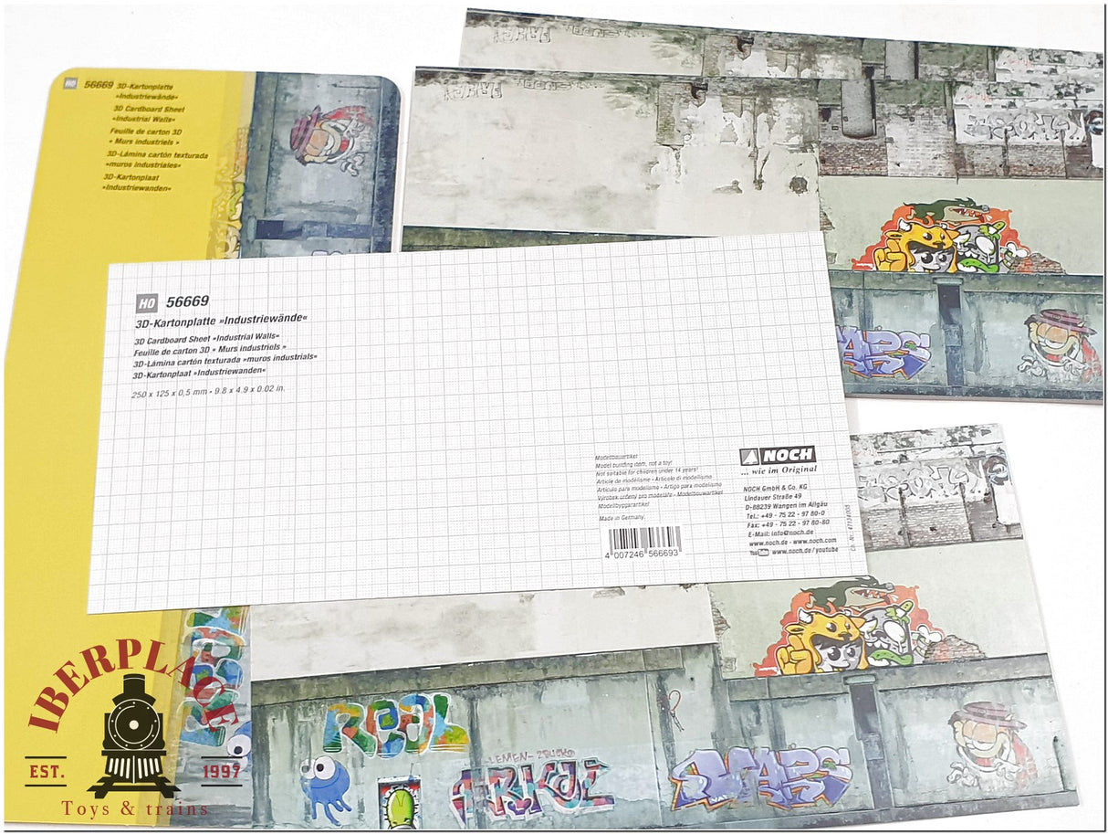 Noch 56669 3D Lámina muro industrial 250x125x0,5mm H0 1:87 escala