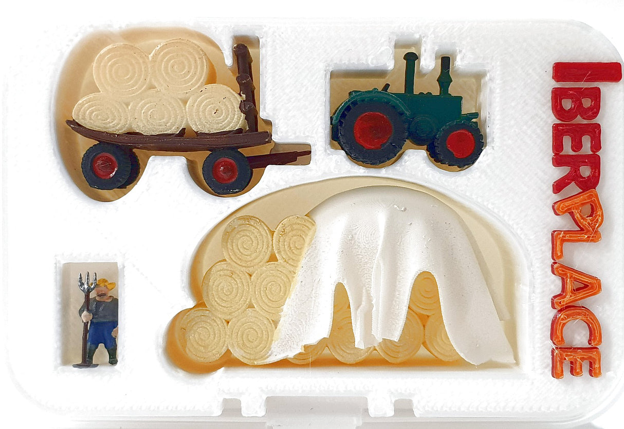 🧨 Liquidación – Z 1:220 escala figuras Iberplace 10004 Tractor rollos de heno