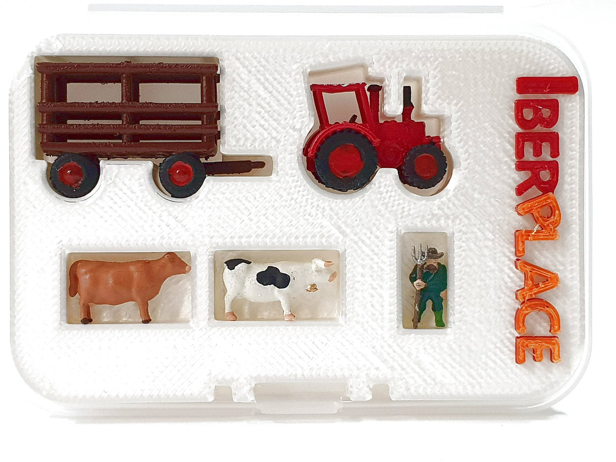 Z 1:220 escala figuras Iberplace 10005 Tractor jaula vacas modelismo