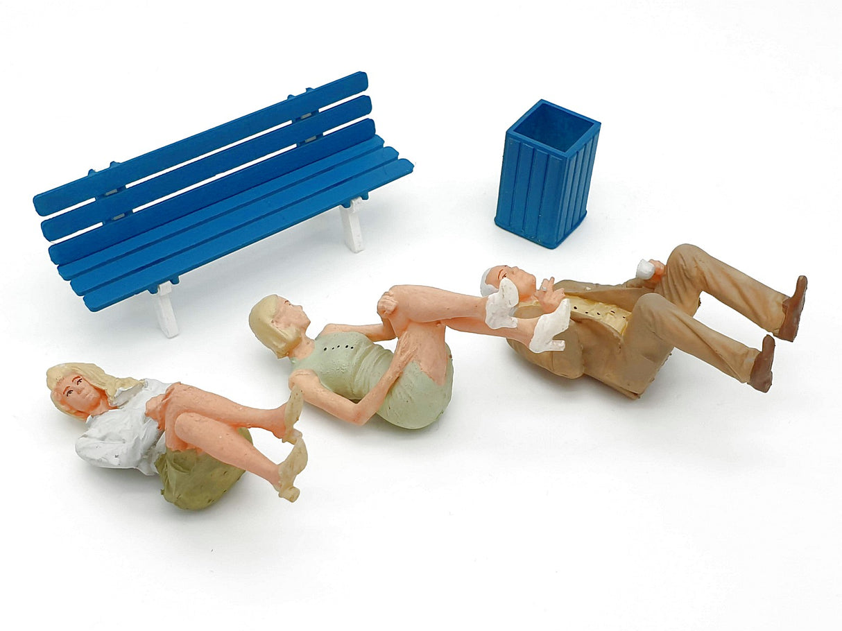 G escala 1:22,5 figuras Iberplace 40011 Personas sentadas banca Set modelismo