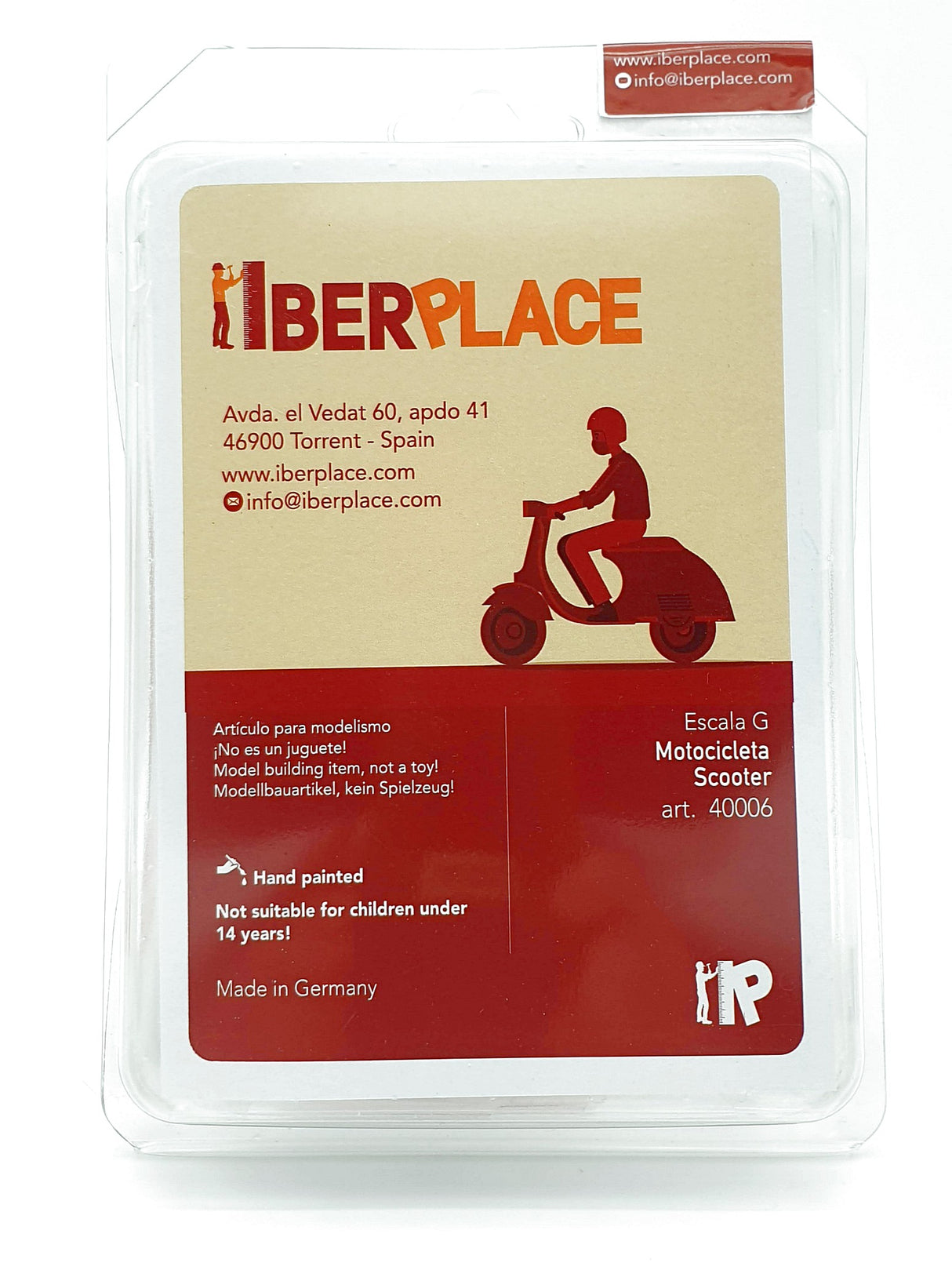 G escala 1:22,5 figuras Iberplace 40006 Motocicleta Scooter Set modelismo