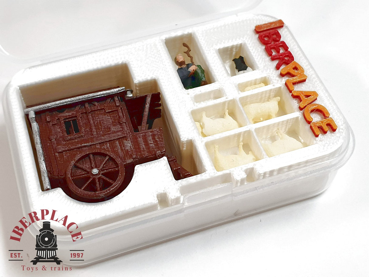 1:87 figuras escala H0 Iberplace 30004 Pastor con carro y ovejas h0 00