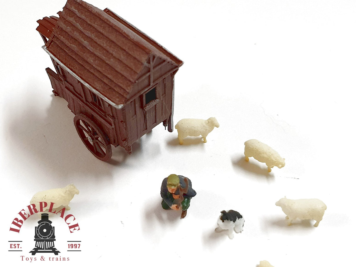 1:87 figuras escala H0 Iberplace 30004 Pastor con carro y ovejas h0 00
