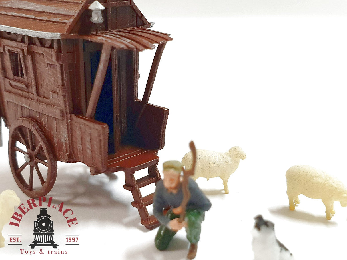 1:87 figuras escala H0 Iberplace 30004 Pastor con carro y ovejas h0 00