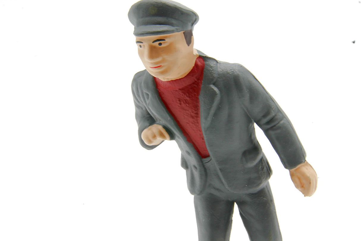 Maquinista traje gris Escala G 1:22.5 para locomotoras a vapor