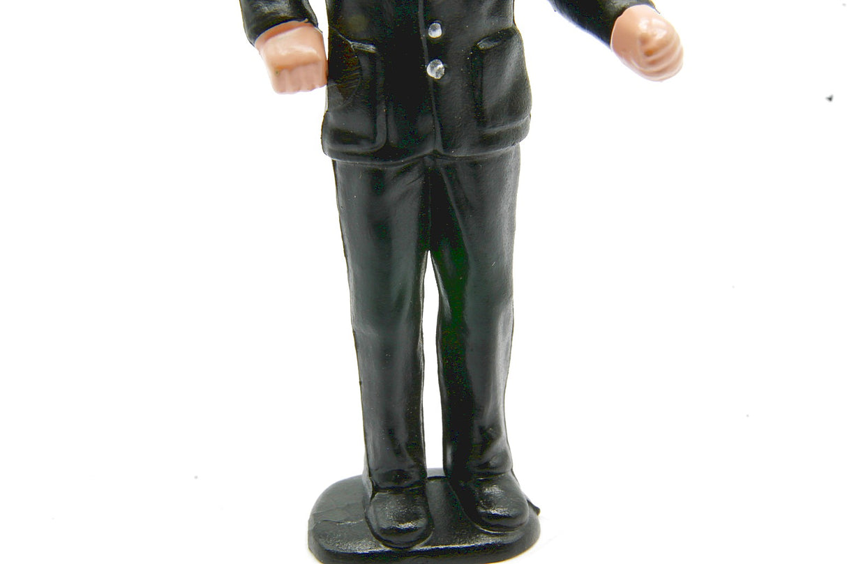 Maquinista Escala G 1:22.5 Maquinista traje negro, de pie, ferrocarril Wangerooge