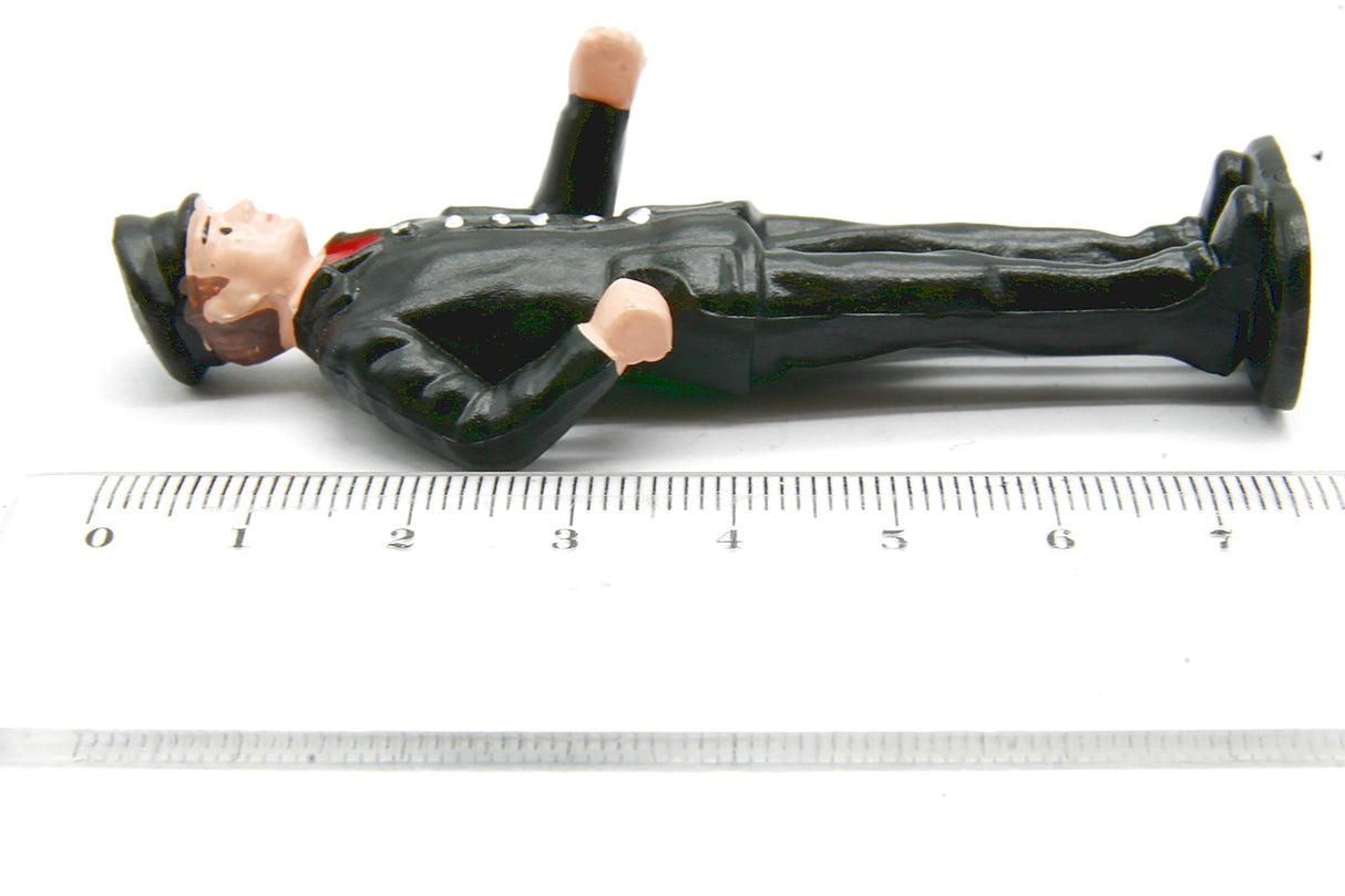 Maquinista Escala G 1:22.5 Maquinista traje negro, de pie, ferrocarril Wangerooge