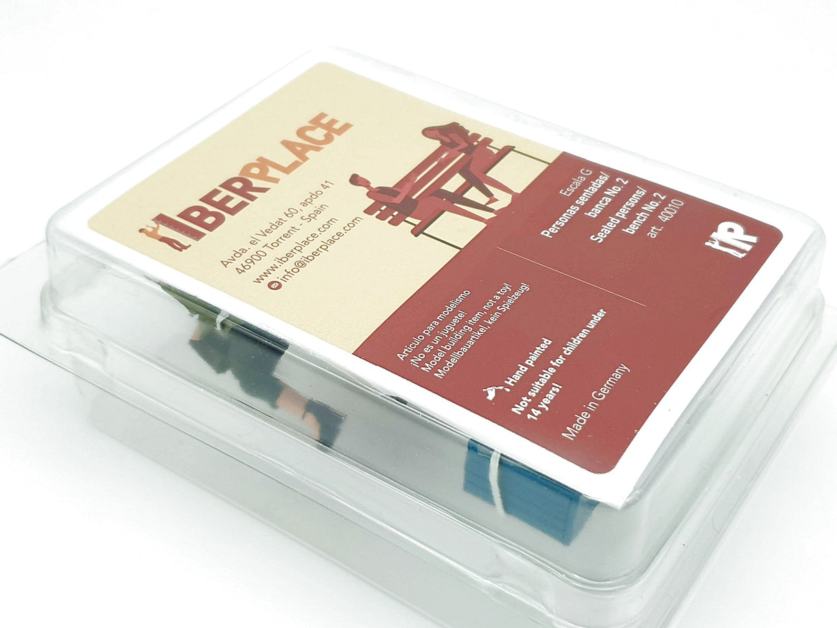 G escala 1:22,5 figuras Iberplace 40010 Personas sentadas banca No.2 Set modelismo