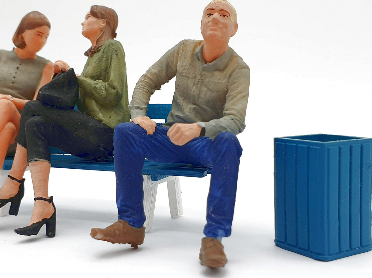 G escala 1:22,5 figuras Iberplace 40010 Personas sentadas banca No.2 Set modelismo