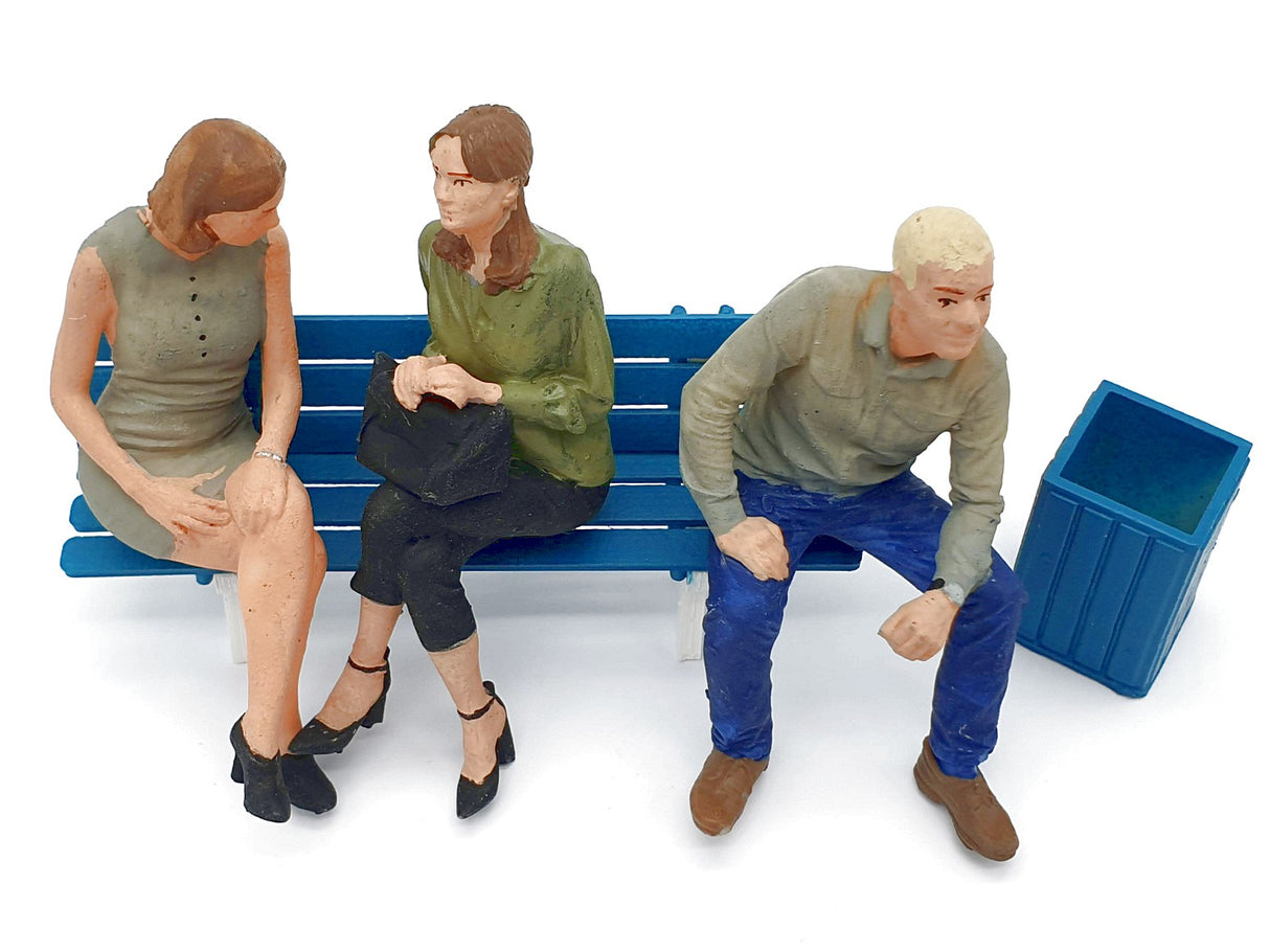 G escala 1:22,5 figuras Iberplace 40010 Personas sentadas banca No.2 Set modelismo