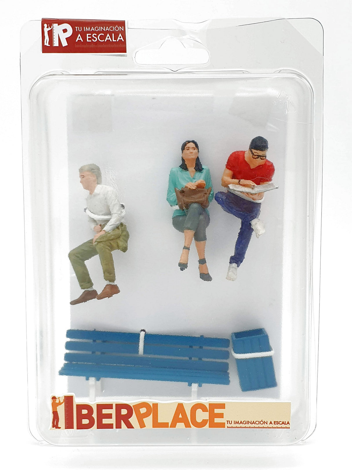 G escala 1:22,5 figuras Iberplace 40009 Personas sentadas banca No.1 Set modelismo