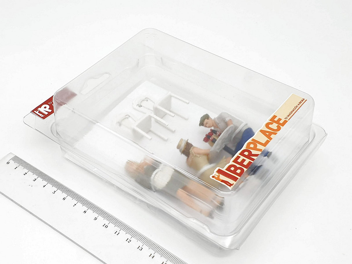 G escala 1:22,5 figuras Iberplace 40008 Personas sentadas Cafeteria Set modelismo
