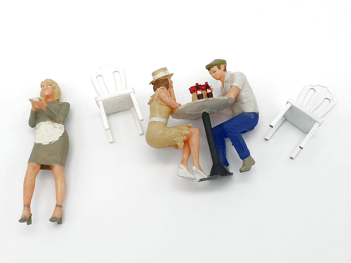 G escala 1:22,5 figuras Iberplace 40008 Personas sentadas Cafeteria Set modelismo
