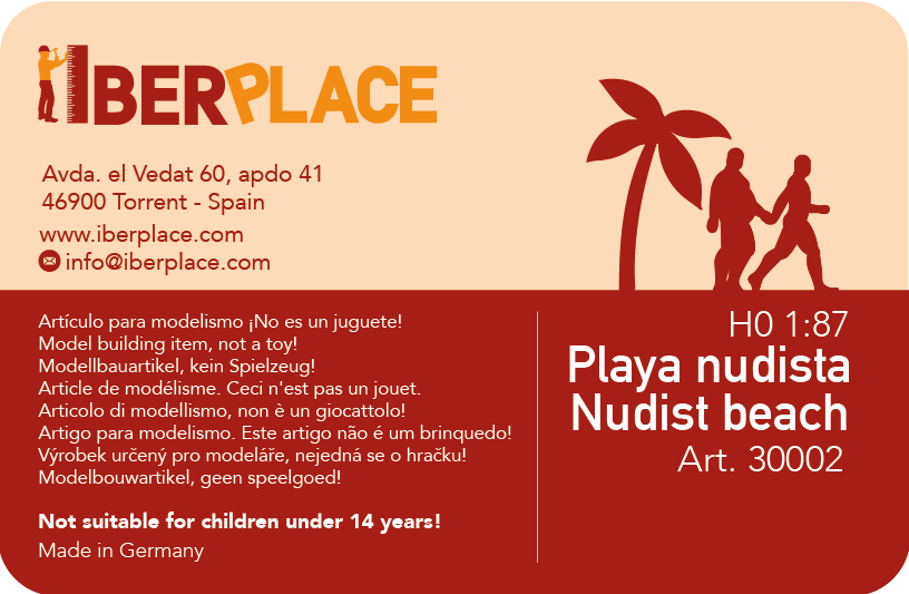 H0 1:87 escala figuras Iberplace 30002 Playa nudista modelismo
