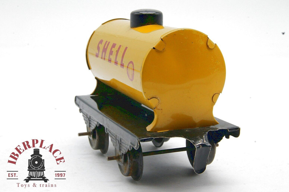 Vagón Cisterna Shell en chapa vagón mercancias 1:45 escala 0 Modelismo ferroviario