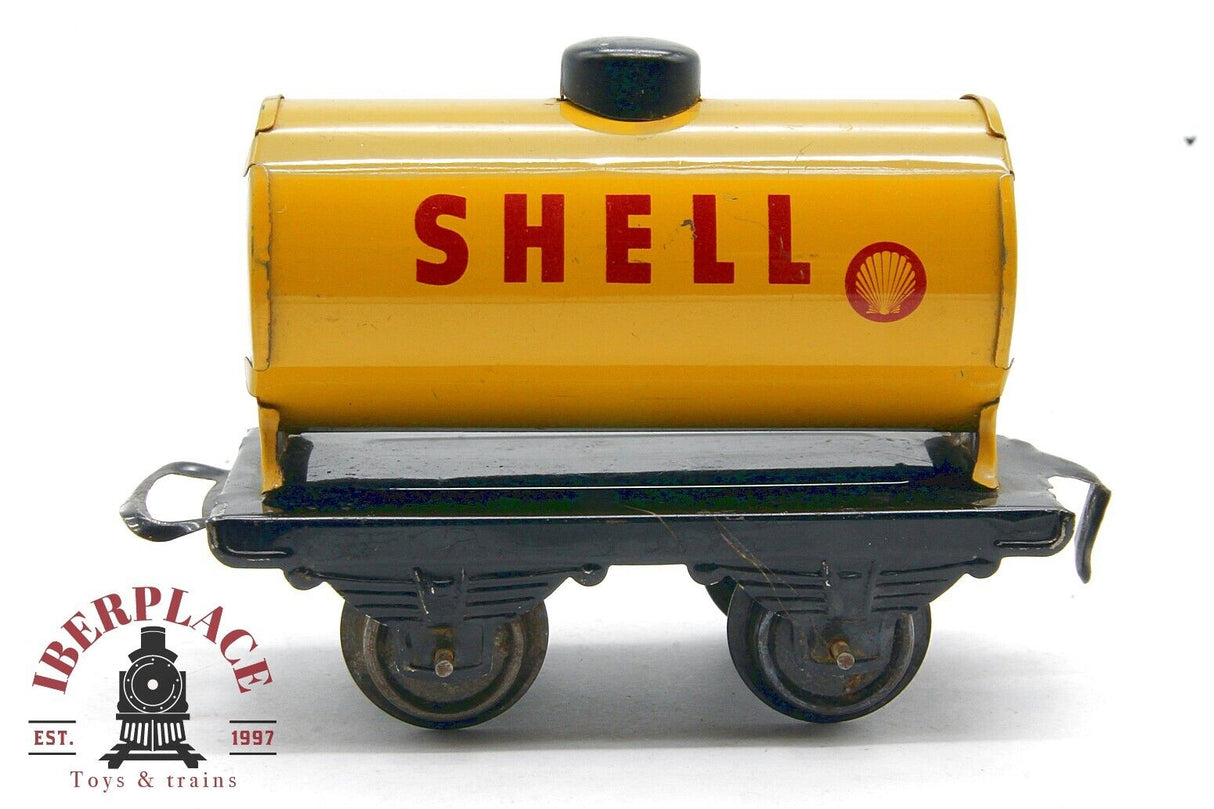 Vagón Cisterna Shell en chapa vagón mercancias 1:45 escala 0 Modelismo ferroviario