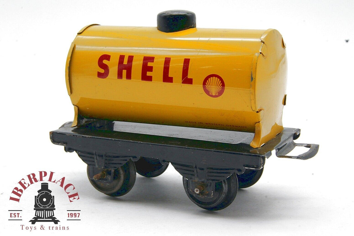 Vagón Cisterna Shell en chapa vagón mercancias 1:45 escala 0 Modelismo ferroviario