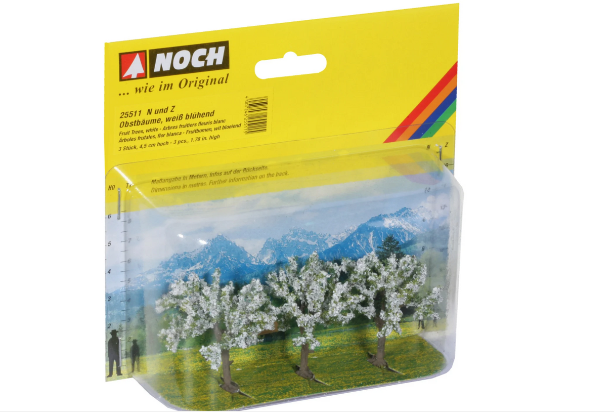 N 1:160 escala Noch 25511 Arboles frutales flor blanca 3 piezas 4.5cm