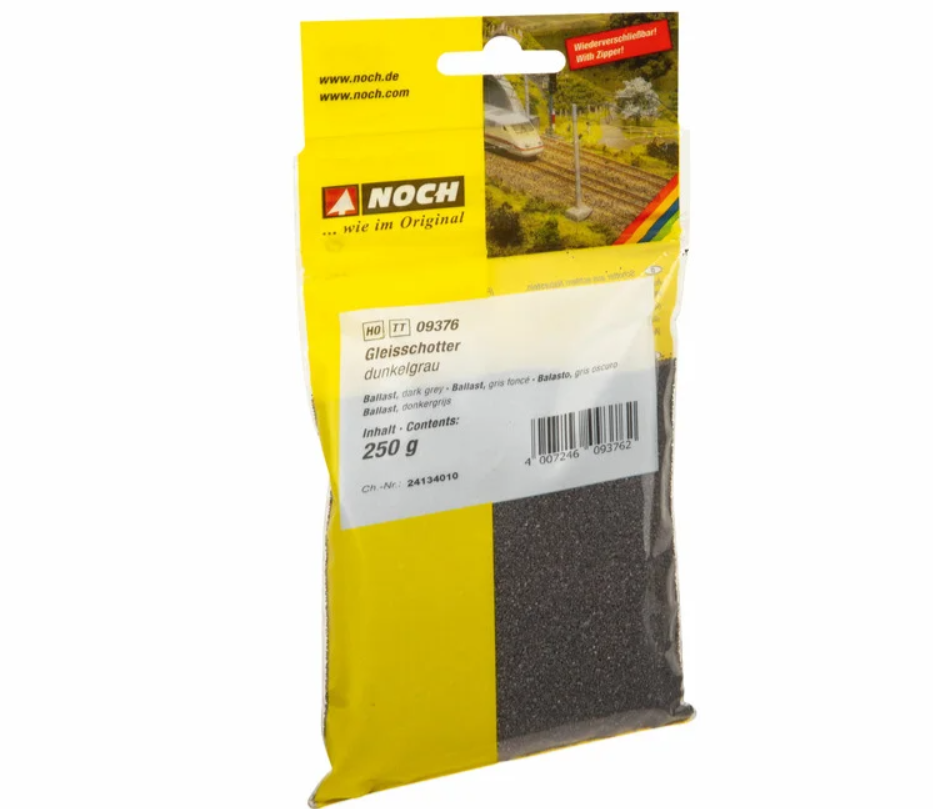 H0 1:87 escala Noch 09376 balasto gris oscuro 250 gr