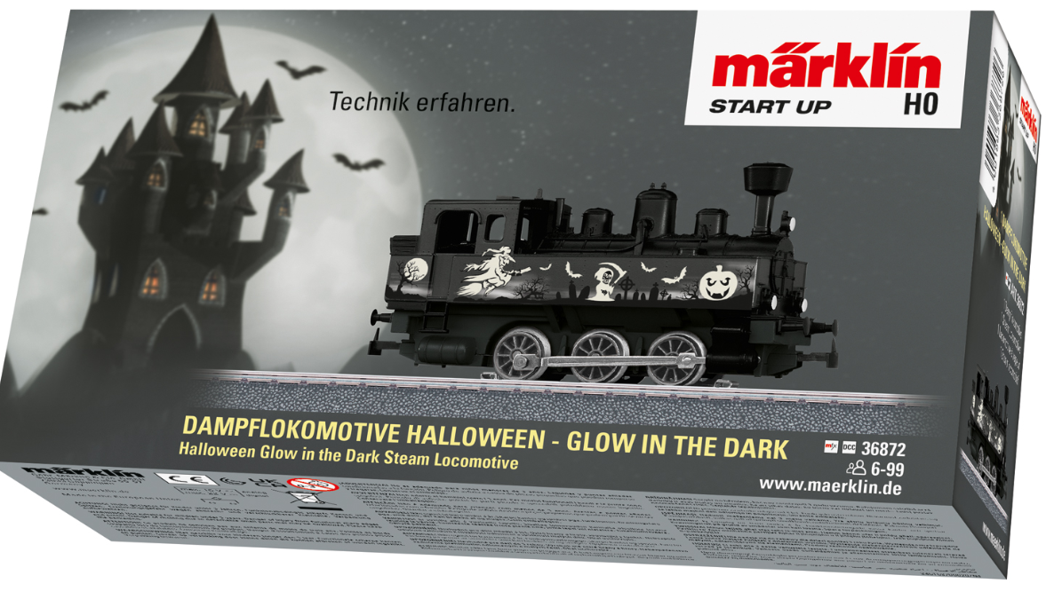 H0 1:87 Märklin 36872 Start up Digital locomotora de vapor de Halloween Glow in the Dark
