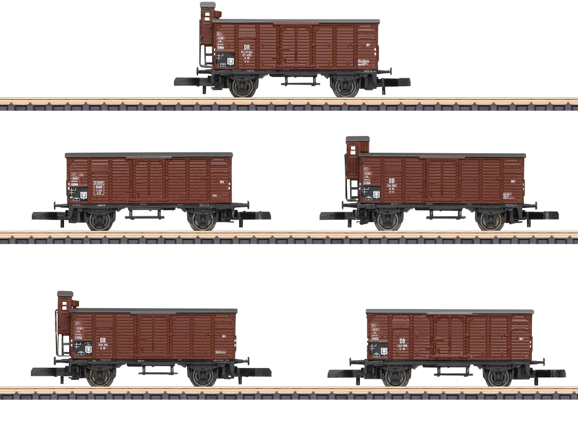 Z 1:220 Märklin 86605 set vagones mercancías G10 con garita guarda frenos