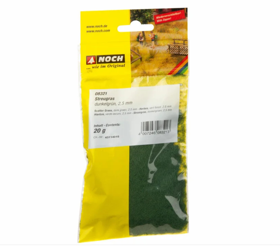 🧨 Liquidación – Noch 08321 Hierbas hierbas verde oscuro 2.5mm 20gr H0 escala 1:87 ho 00