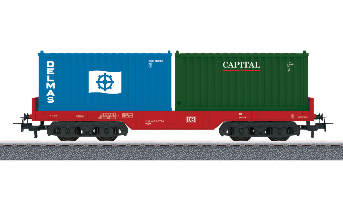 H0 1:87 escala Märklin 44700 Start up - Vagón portacontenedores DB