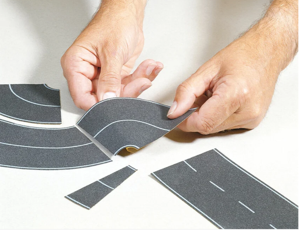 H0 1:87 escala Noch 60707 Carretera rural Curva universal 2 piezas 66mm ancho