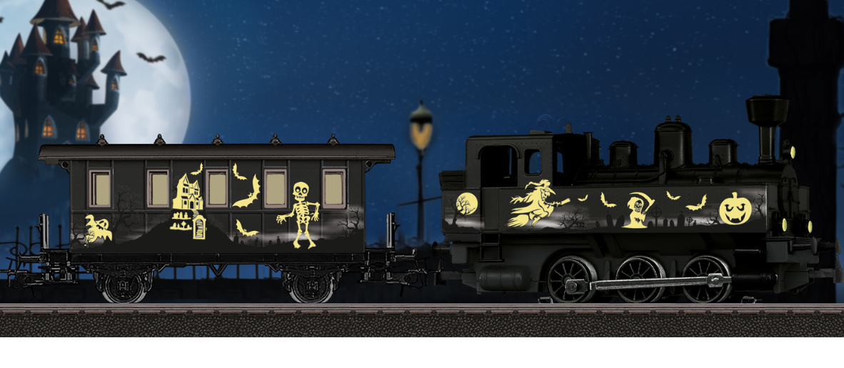 H0 1:87 Märklin 36872 Start up Digital locomotora de vapor de Halloween Glow in the Dark