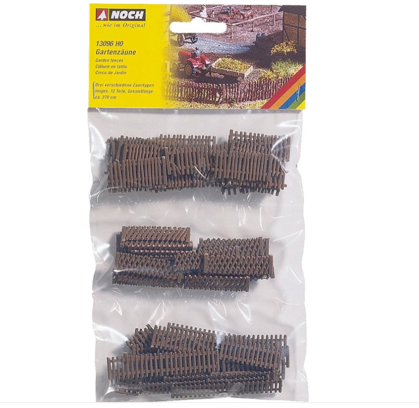 H0 1:87 escala Noch 13096 vallado para jardín 72 piezas 270cm